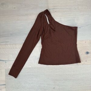 Reformation Falls Key Hole One Shoulder Long Sleeve Top